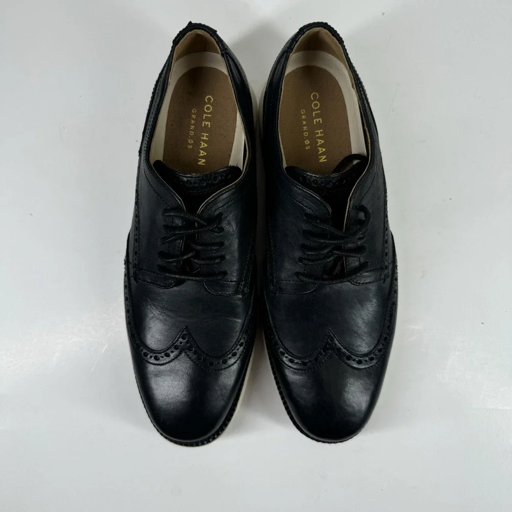 Cole Haan OriginalGrand Men's 8M Black Leather Wingtip Oxford Dress Shoes C24089